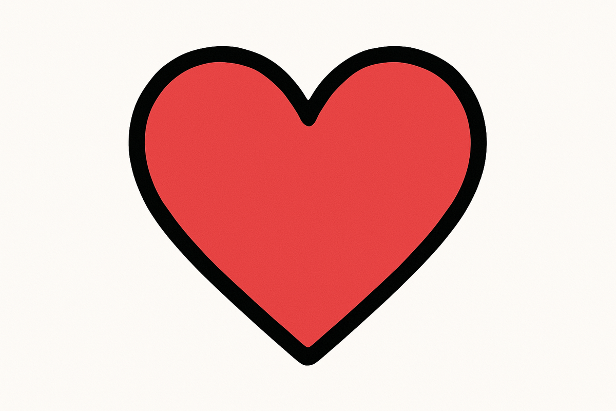 corazón con los filos negros 