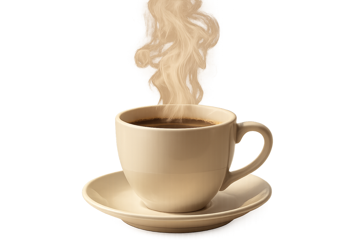 taza de cafe echando humo sin nada en el fondo